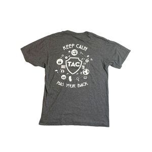 Cisco‎ Shirt Adult Medium Charcoal Gray Keep Calm TAC Has Your Back Mens